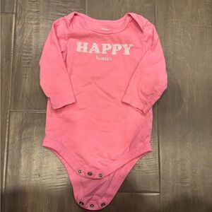 10 for $10 George Pink 'Happy' Long-Sleeve Baby Bodysuit